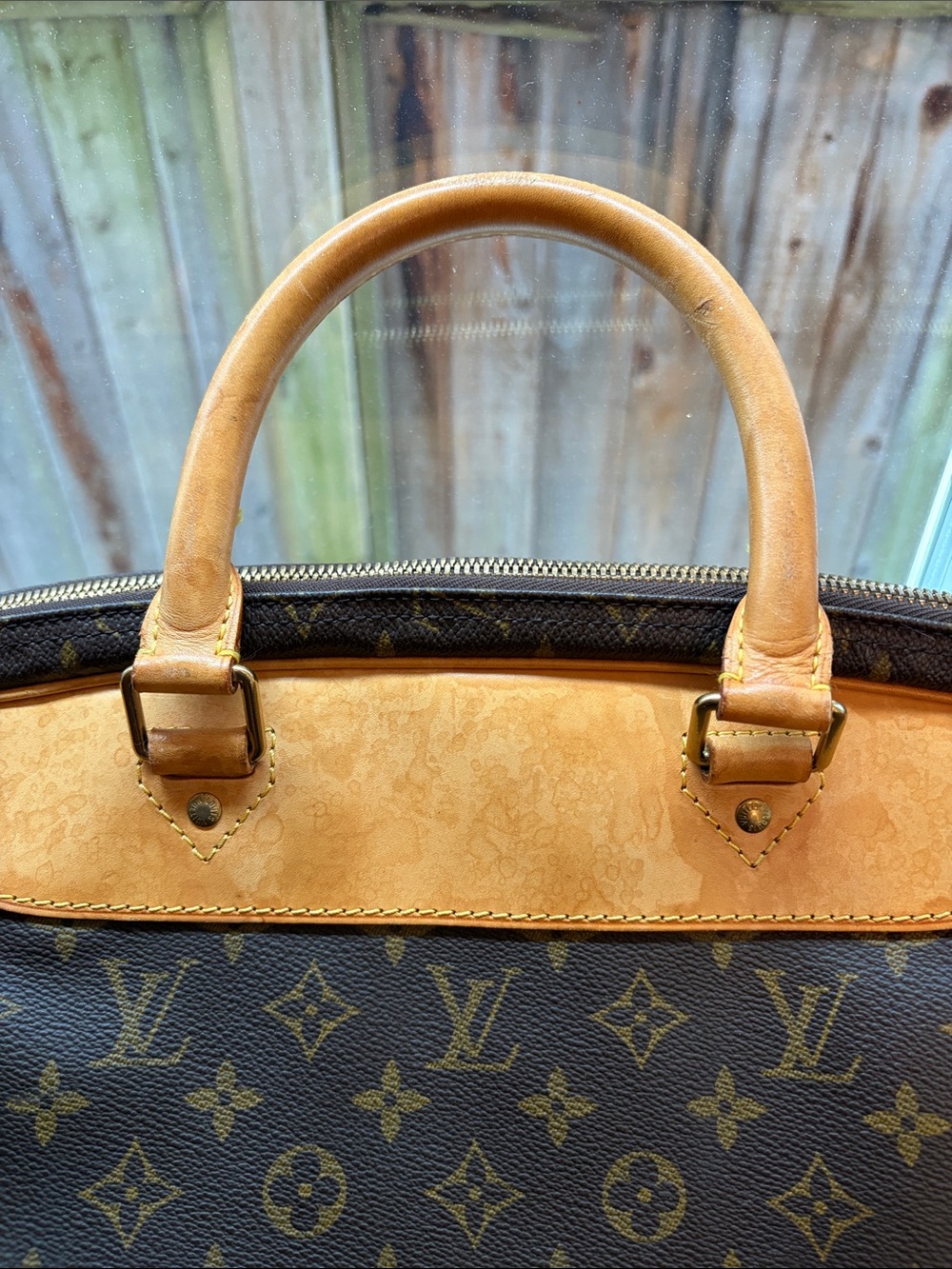 Louis Vuitton Brown Monogram Travel Bag with Vachetta Trim - Picture 13 of 16